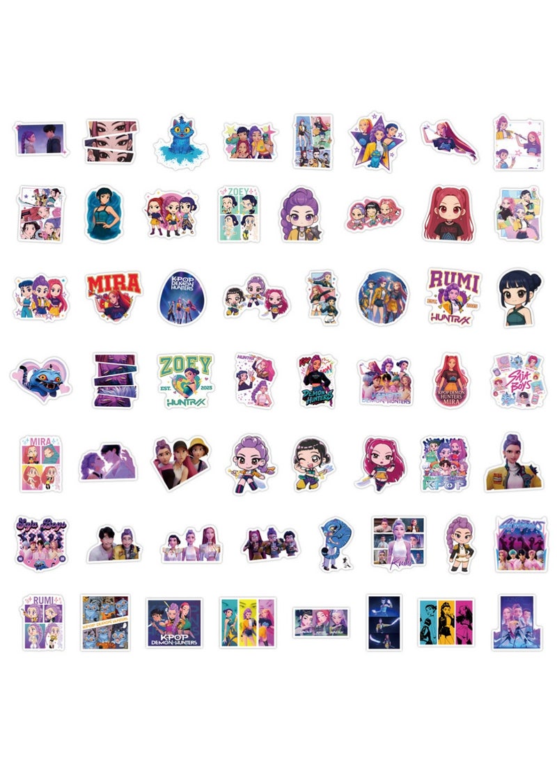 يوجي 110pcs Kpop شيطان فيلم الصيادين ملصقات, رومي ميرا زوي ساجا الأولاد جينو, كرتون حيوي, الفينيل, متعددة الأغراض, داخلي, ورقة غير منتظمة, مقاومة للماء PVC, قابلة لإعادة الاستخدام, هدية كبيرة للمراهقين - Image 5